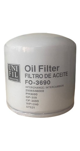 Filtro Aceite Isuzu 5.2l Diesel Turbo Elf 400/500/600 07-18