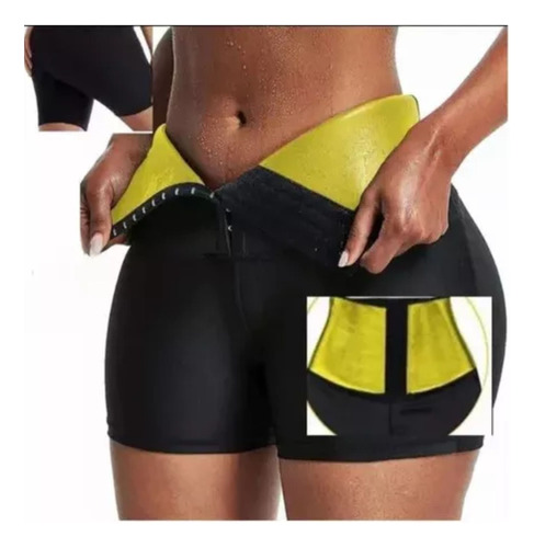 Faja Short Neopreno Broches Quema Grasa Licra Suplex Gym