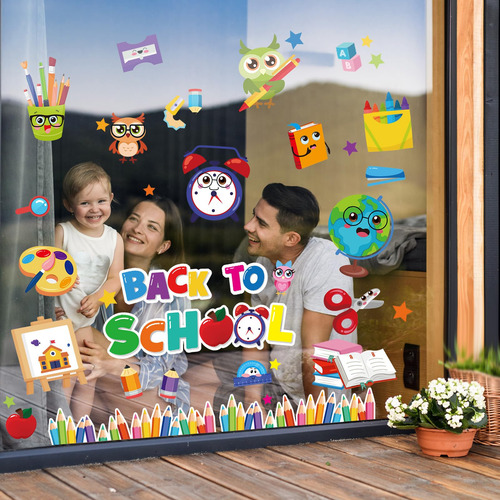 9 Hojas De Calcomanias Para Ventana De Regreso A Clases