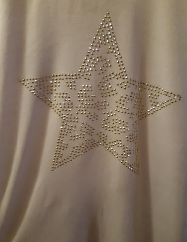 Remera Musculosa Color Blanco Con Plateado Talle Único