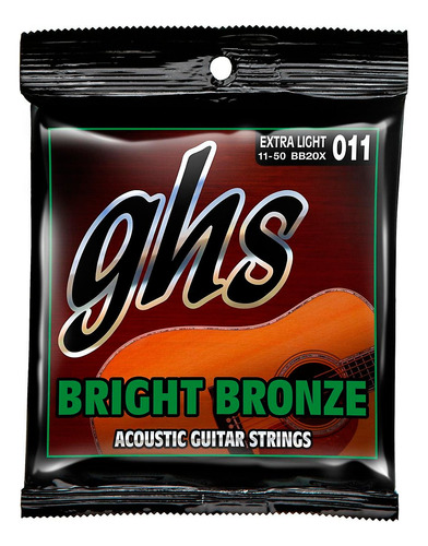 Ghs Bb20 X Extra Luz Brillante Bronce Cuerda Guitarra (11