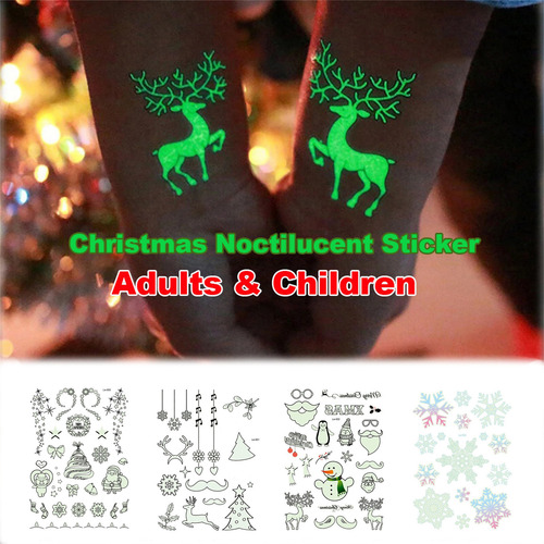 Pegatinas Navideñas Luminosas De 3 Hojas Con Forma De Copo D