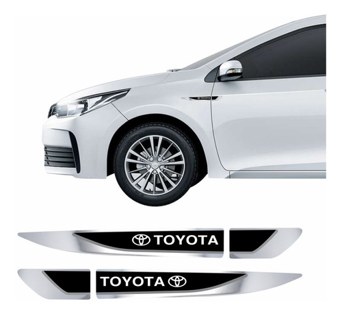 Par Emblema Adesivo Toyota Corolla Resinado Cromado Aplique Lateral Res02 Fgc