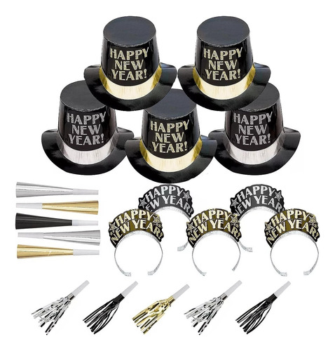 Kit Año Nuevo 10 Personas New Year Midnight Elegance Marfin1