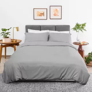 Funda De Duvet Dreamlab [queen Size 228x228cm] Color Gris claro Diseño de la tela Liso