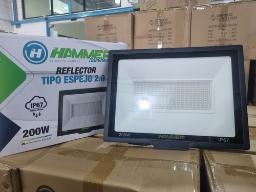 Réflector Económico Tipo Espejo 200w Hammer 70lxw 65k 