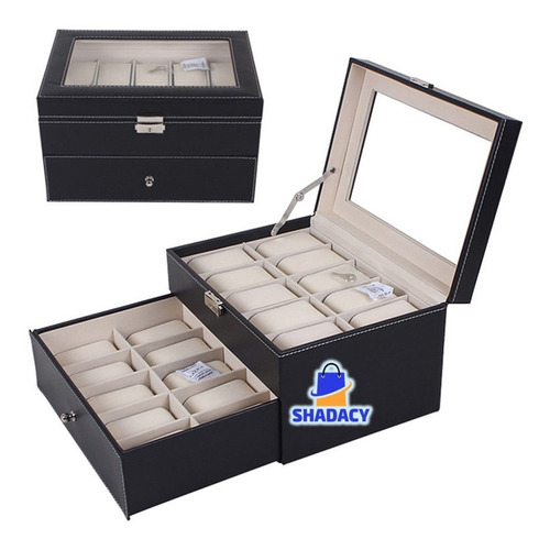 Porta Relojes Organizador 20 Unidades Reloj Unisex Elegante