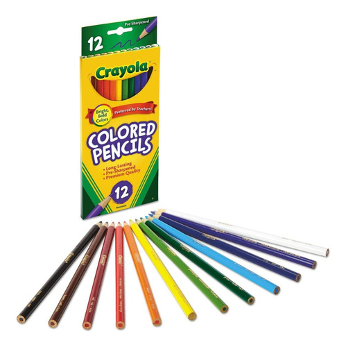 Pack 5 Crayola Lápices Juego De Colores 12 Pzas C/u Escuela