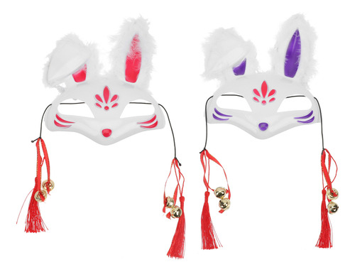 Máscara De Conejo Brillante Para Halloween Props, 2 Unidades