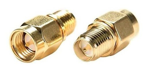 2pcs Rf Coaxial Coax Adaptador Rp-sma Hembra A Sma Macho