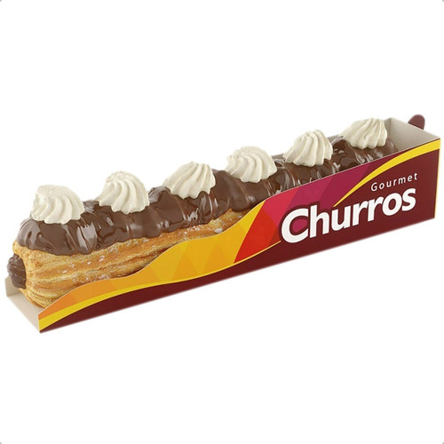 Caixa Embalagem De Churros Ondinha Gold 500 Unidades