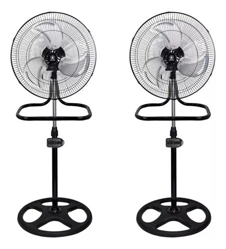 Ventilador 3 En 1 Pared, Piso Y Pedestal 18in 3 Aspas 45.72 Cm 60hz Negro Gris Metal 3