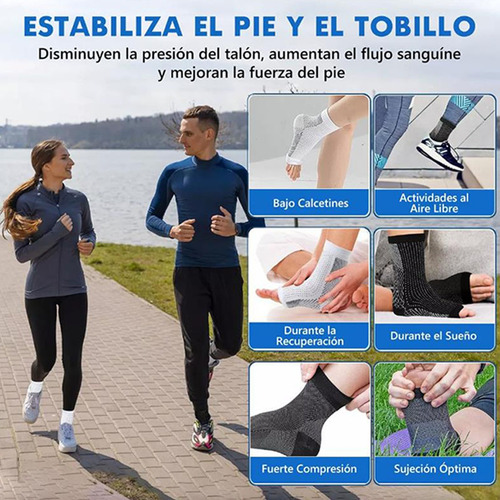 4par Deportiva Calcetines Compresion Alivia Fascitis Plantar