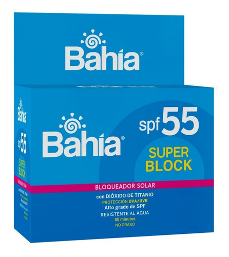 Bloqueador Bahía Super Block Spf55 Sachet 10 G. X 20.