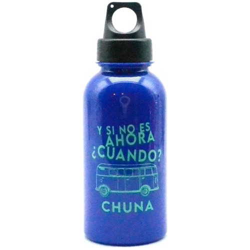 Botella Deportiva Chuna Ombu Tapa Rosca Y Gancho Grip Azul