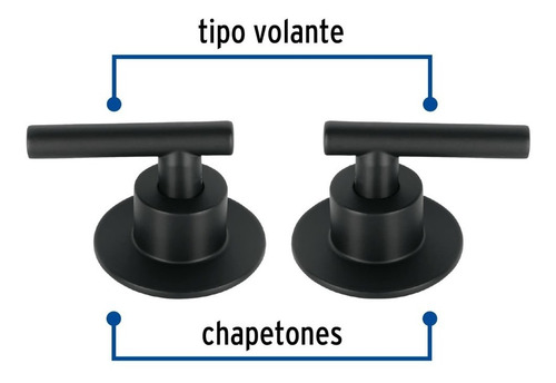 Juego De 2 Manerales Para Regadera, Palanca, Negro