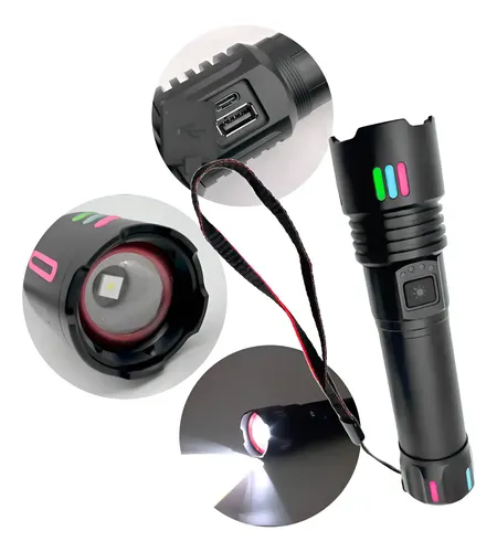 Lanterna Tática LED B-Max 20W Recarregável BM-8542 Zoom Alumínio