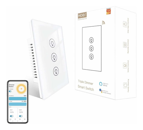 Apagador Inteligente Dimmer Zigbee 3 Botones Alexa Y Google