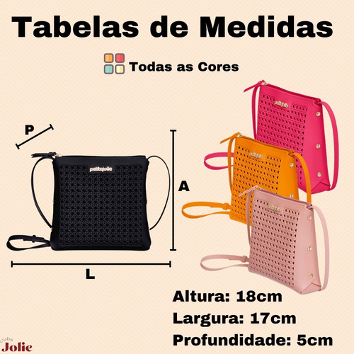 Imagem 7 de 7 de Bolsa Petite Jolie Feminina Transversal Lançamento Destaque
