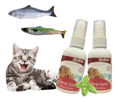 Bioline Catnip Spray 50ml + 1 Peluche Pescado C/catnip