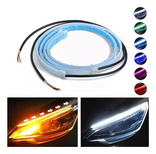 5 Pares Tira Led Secuencial Drl 60cm  Autos, Motos, Camiones