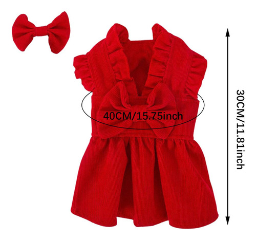 Vestido De Princesa De Navidad Para Cachorros, Conjunto De M
