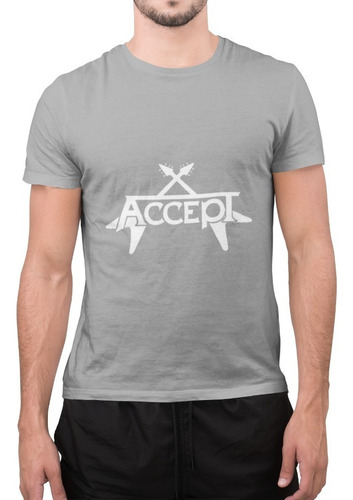 Polera Unisex Accept Rock Metal Logo Guitarra Estampado Algo