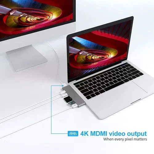 Imagen 2 de 7 de Adaptador Usb C Hub Thunderbolt 3 Hdmi Para Macbook Pro/air