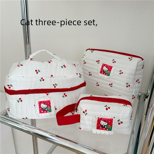 Cherry Cat Makeup Bag Large Capacity Cute Storage Pouch22
