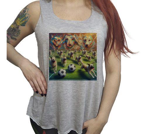 Musculosa Dama Jauria Perros Arte Ivanguardia Futbol M2