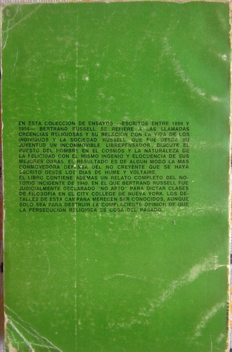 Libro Por Qué No Soy Cristiano, Bertrand Russell (Usado)