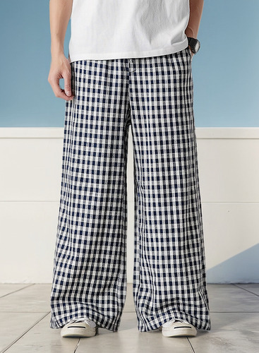 Bolso A Cuadros De Algodón Y Lino De Estilo Chino De Talla G