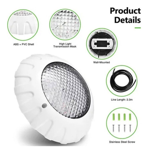 Luz De Piscina Led Iluminación De Piscina 38w 12v Ip68 Rgb