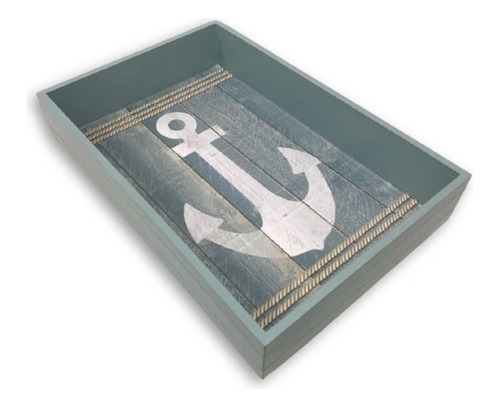 Bandeja Decorativa Home Praia Beach House Nautico 20x30 Azul