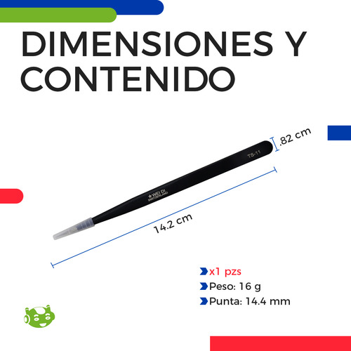 Pinza Punta Recta De Precision Acero Inoxidable Ts-11