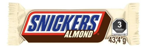 6 Pza Chocolate Con Leche Snickers Almond Relleno De Caramel