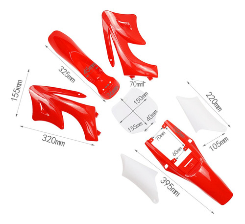 Los Kits De Carrocería De Carenado De Guardabarros Rojo