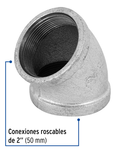 Codo 45°, Acero Galvanizado, 2' Foset 48754