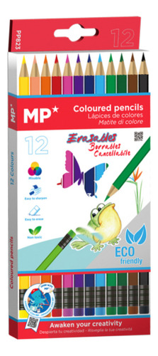Lapiceros De Colores Borrables 12u Mexicopaper
