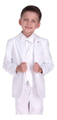 Traje De Niño 3 Piezas Fercy Elite Dali Blanco 