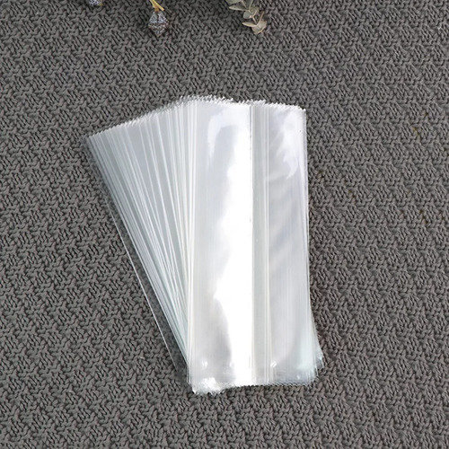 100 Unidades De Sacos De Picolé Transparentes Com Seda Doura