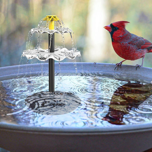 Fuente De Baño Solar Para Pájaros, Bomba De Agua Solar Sin B