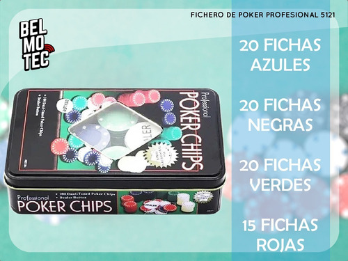 Ficheros Poker Fichas Numeradas Caja Profesional Juego Mesa
