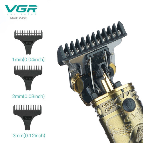 Imagen 3 de 10 de Maquina Corta Pelo Patillera Vgr V228 Profesional Recargable