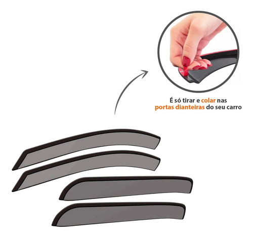 Calha Chuva Defletor Fumê Novo Civic 4p 2012 2013 2014 15 16