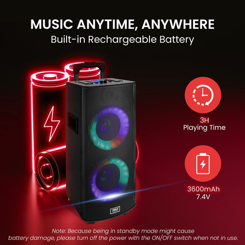 Sistema De Altavoces Bluetooth Pa Pyle 700w Dual 8 Recargabl