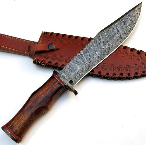 Cuchillo Acero Damasco Pal 2000 Knives Hecho A Mano + Funda