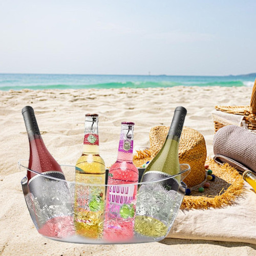 Cubo De Hielo Transparente Para Enfriar Vino Y Champán, Con
