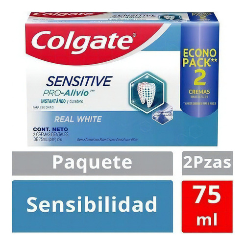Crema Dental Colgate Sensitive Pro-alivio Real White 75 Ml X