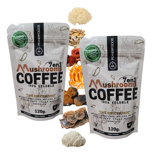 Café Soluble Con Hongos Adaptógenos 7 En 1/ Pack-2